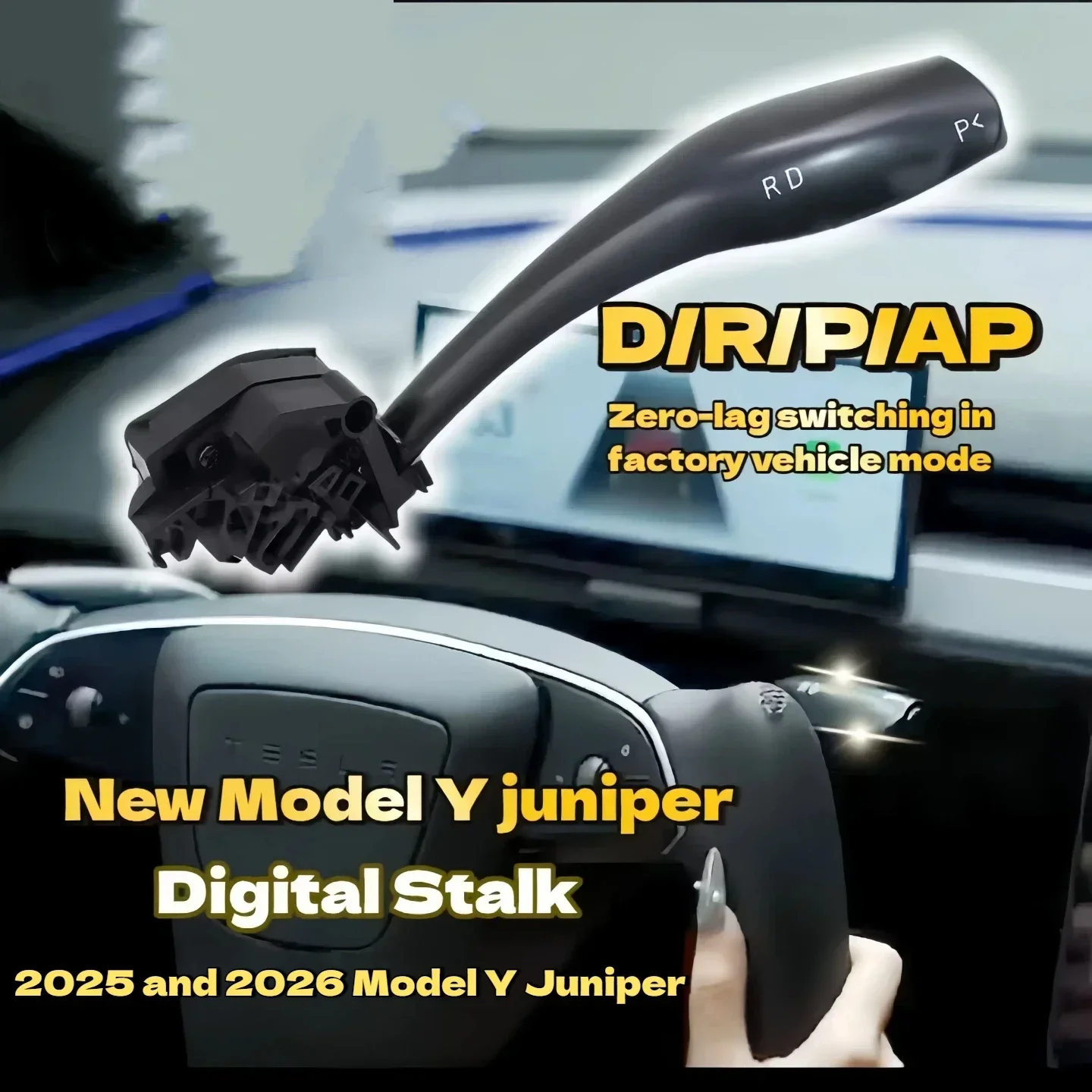 Physical Gear Lever For Tesla 2026 Model Y Gear Selector D R P Switch Autopilot Indicator Knob 3 Accessories