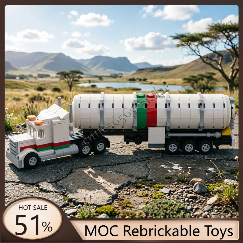 

280 PCS MOC City Engineering Mini semi-trailer oil tanker truck Model Technology Building Block Creative For Children Toys Gifts