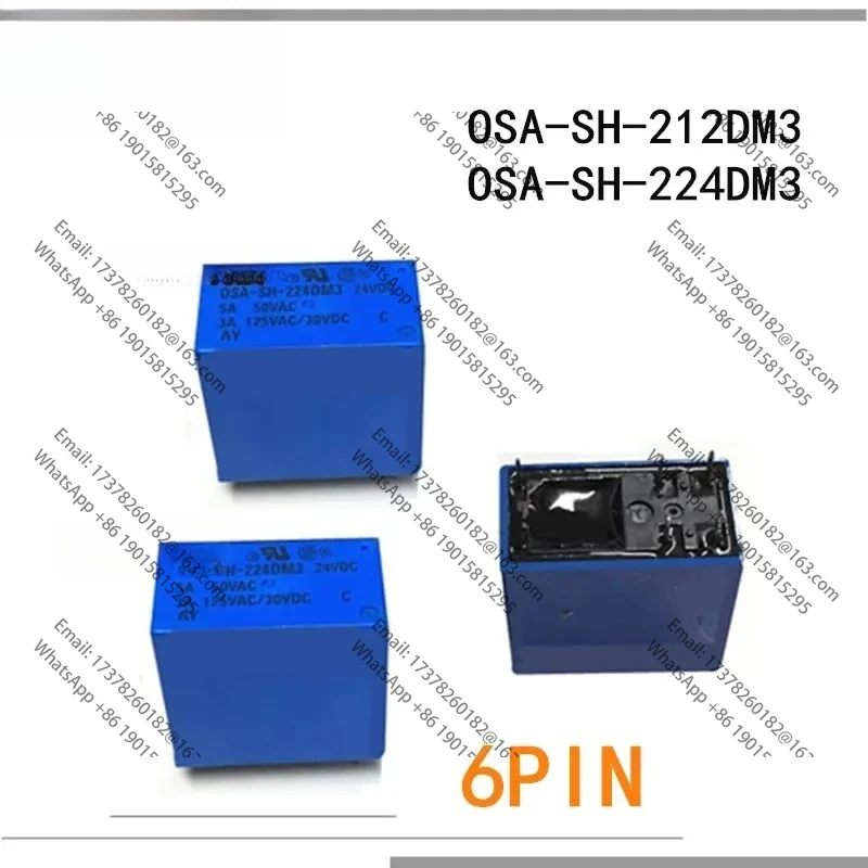 

10pcs/lot 100%Original New Relay OSA-SH-212DM3 12VDC OSA-SH-224DM3 24VDC OSA SH 224DM3 6PIN 5A 12V 24V