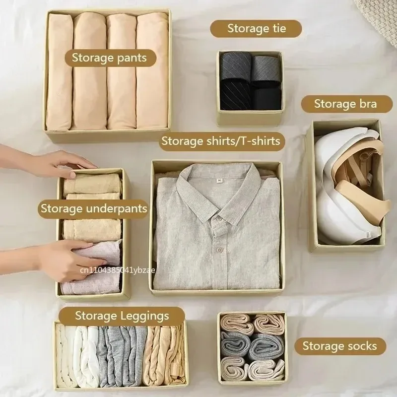 Fabric Underwear Storage Box Drawer Organizers for Closet Organization and Storage of Socks Underwear Ties and More