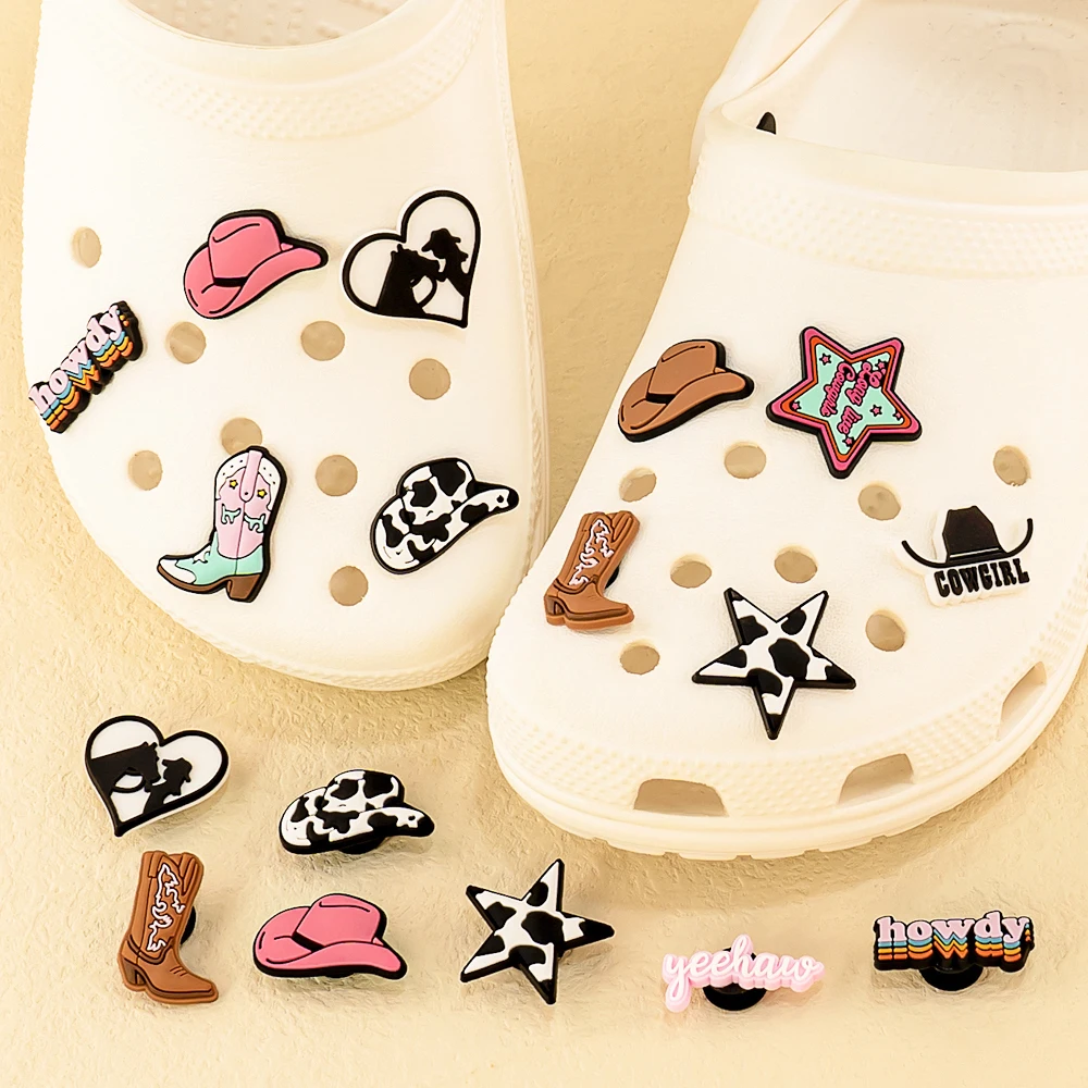 1 stücke PVC Western-Stil Cowboy Cowgirl Stil Schuh Charms für Frauen Männer Schuh zubehör Dekorationen Pins für Clog Schnalle Geschenke – Detail 5