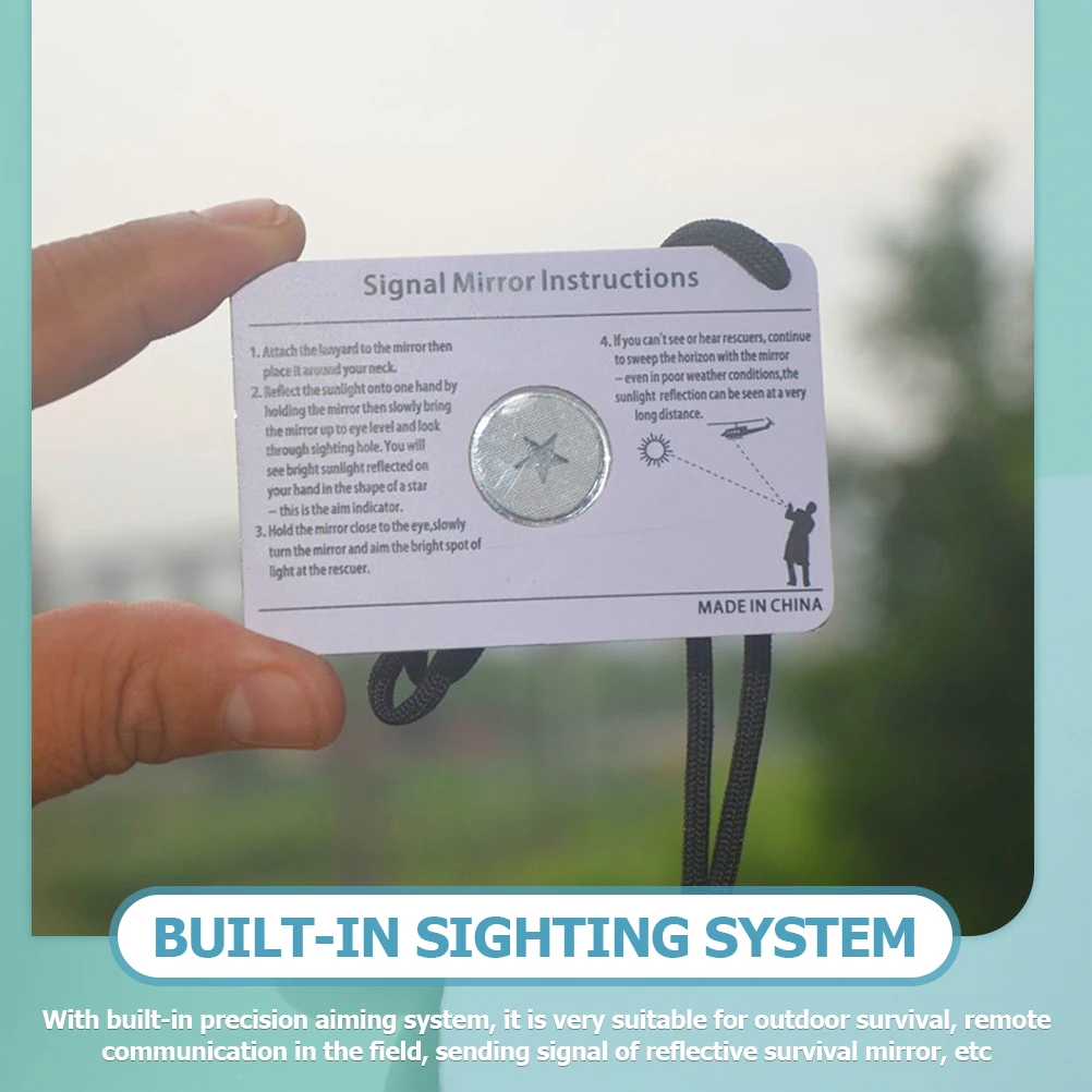 

2Pcs Premium Acrylic Signal Mirror Durable Outdoor Survival Reflective Hiking Camping Emergency Tool Signal Mirror