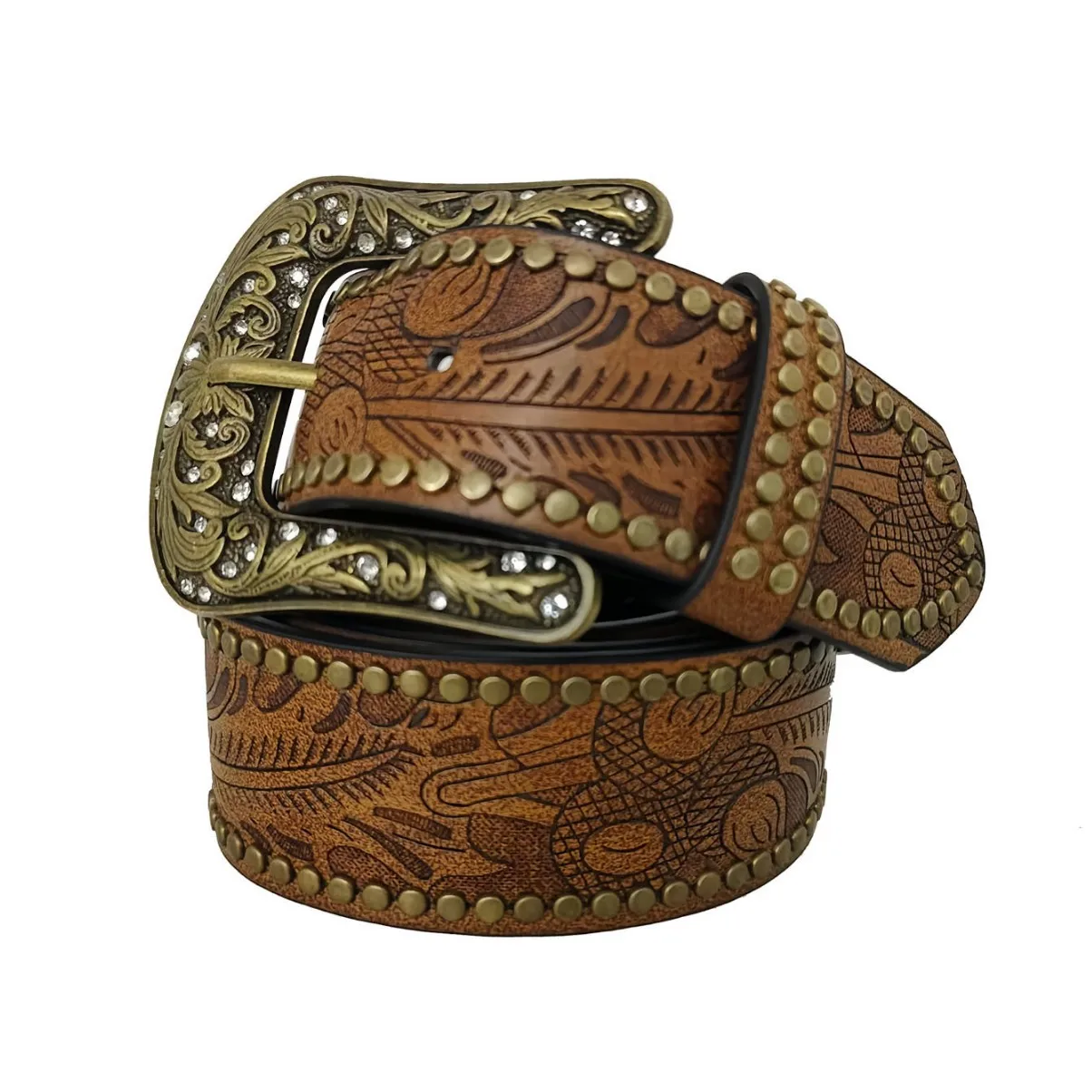 

Belt Women's Versatile New European and American Version of The Western Style Engraved Belt Can Be Matched with Jeans Belt