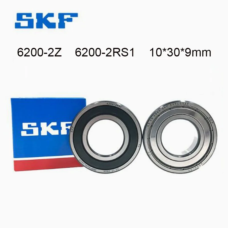 SKF Sweden Origin Bearing 5PCS 6200-2Z 6200-2RS1 Bearing ABEC-9 10*30*9mm Deep Groove 6200Z High Speed Ball Bearings 6200 2RS1