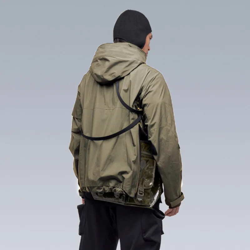 HKSH Spring Autumn New Men Dark Safari Style Patchwork Hat Detachable Outdoor Jacket Tide Ins Zippers Design Hooded Coat HK15932