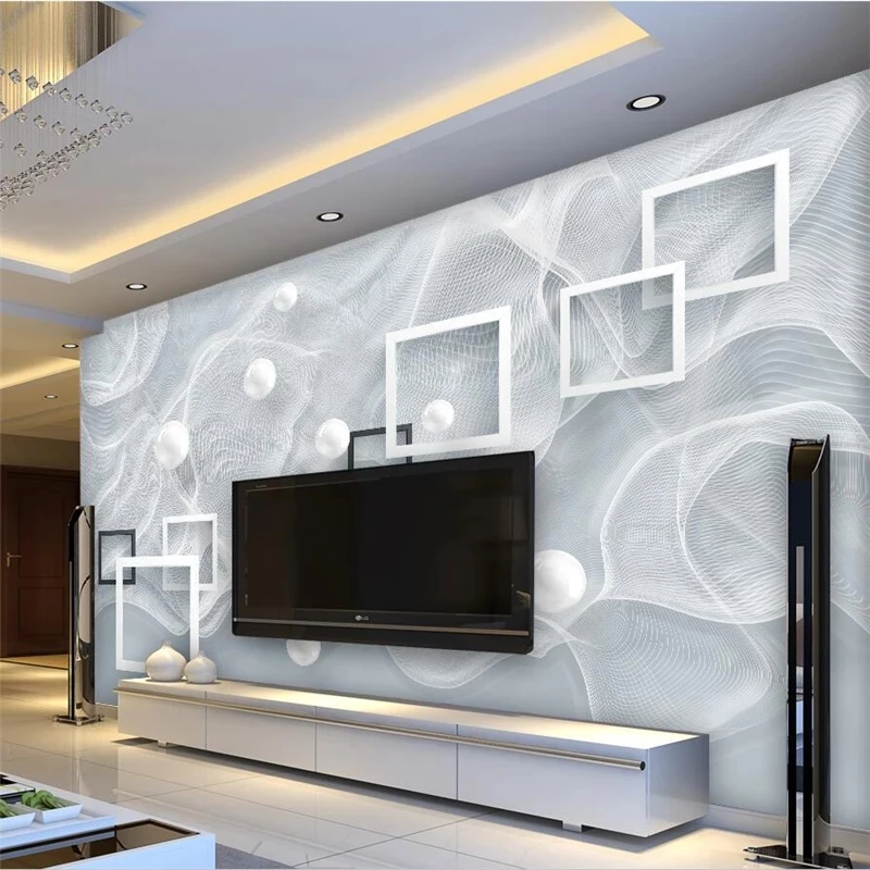 Custom wallpaper 3D modern abstract curve box art mural geometry Living room sofa TV background wall bedroom restaurant photo