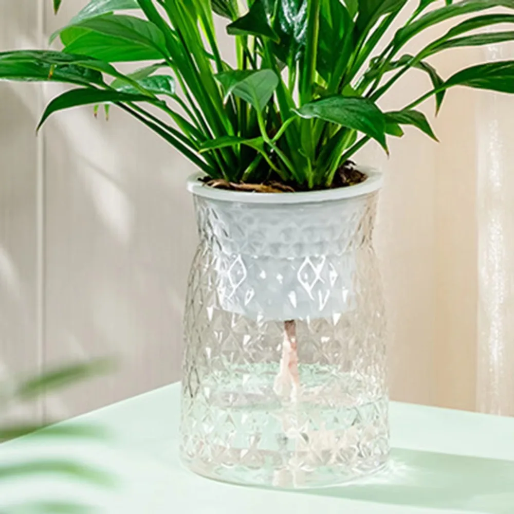 Creative Self Watering Hydroponic Flowerpot Removable Double-layer Hanging Planters Plastic Tabletop Vase