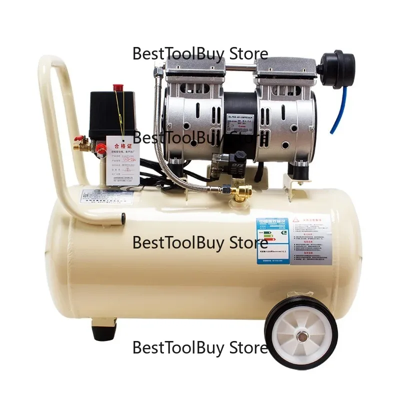 Small Silent Oil-free Rocking Piston High Pressure Air Compressor 3.92KW 120L Low Noise Movable Air Pump