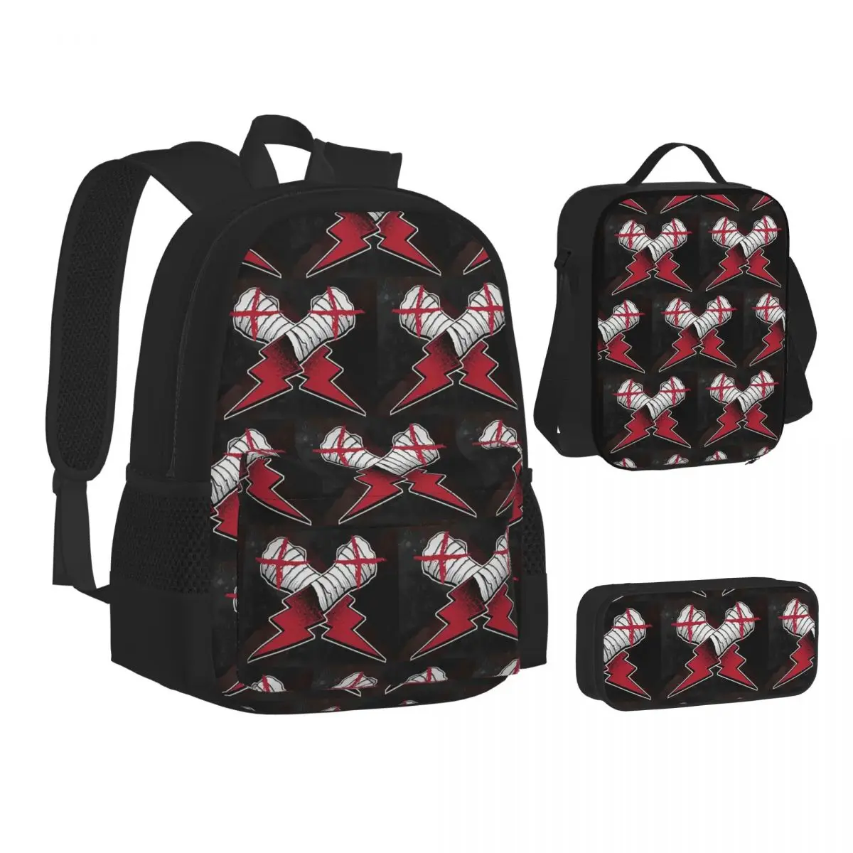 

Cm Punk Logo Backpacks Boys Girls Bookbag Students School Bags Kids Rucksack Lunch Bag Pen Bag Three-Piece Set