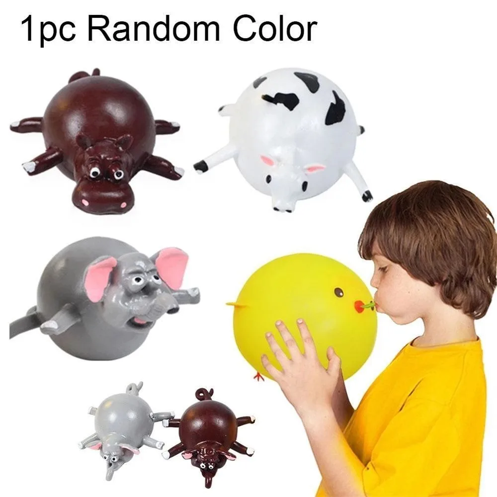 Creativo soplar divertido ansiedad alivio del estrés juguete Animal pelota para apretar juguetes inflables soplando globo de agua Animal
