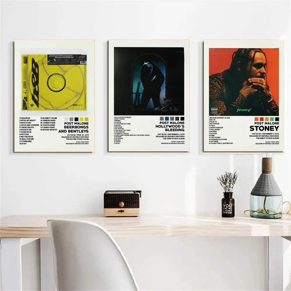 Post Malone Twelve Toothache Bleeding Hip Hop Music Album Cover Poster Wall Art Canvas  Painting Picture Living Room Home Decor view 2