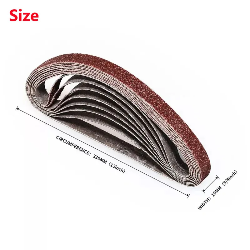 120Pcs Sanding Belts Power Suit For File Sander Abrasive 10 x 330 mm Air Belt Sander Polishing Papaer Grit 60/80/120 Sandpapers
