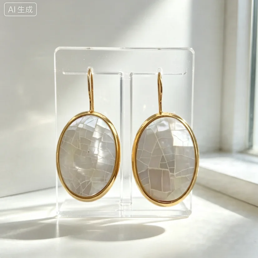 WT-MPE186 Wonderful Natural Hot Selling Made Shell Earrings With 18k Real Gold Plated For Women Precious Jewelry