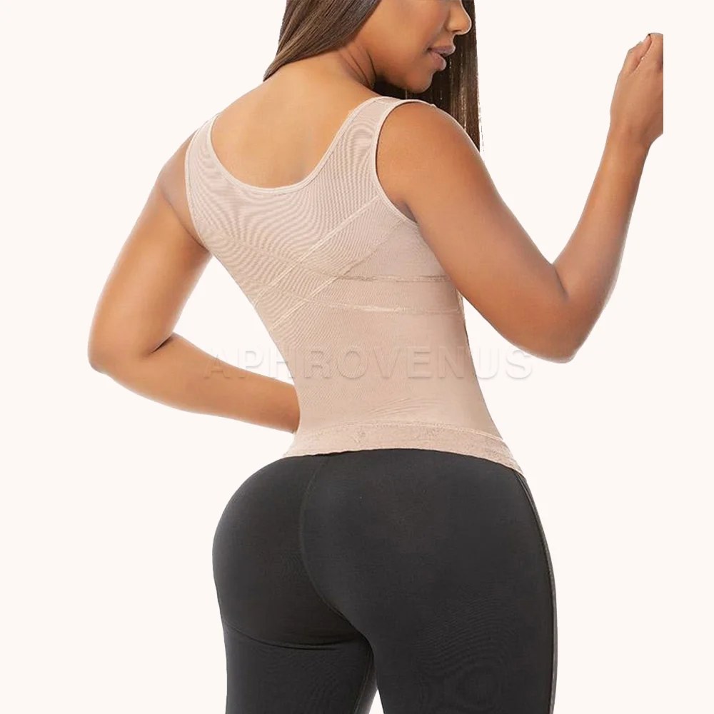 Compressão Body Shaper Vest com zíper frontal, Cintura Trainer Espartilho, Modelagem Cinto, Tummy Control Tops, Fajas Colombianas Cintura