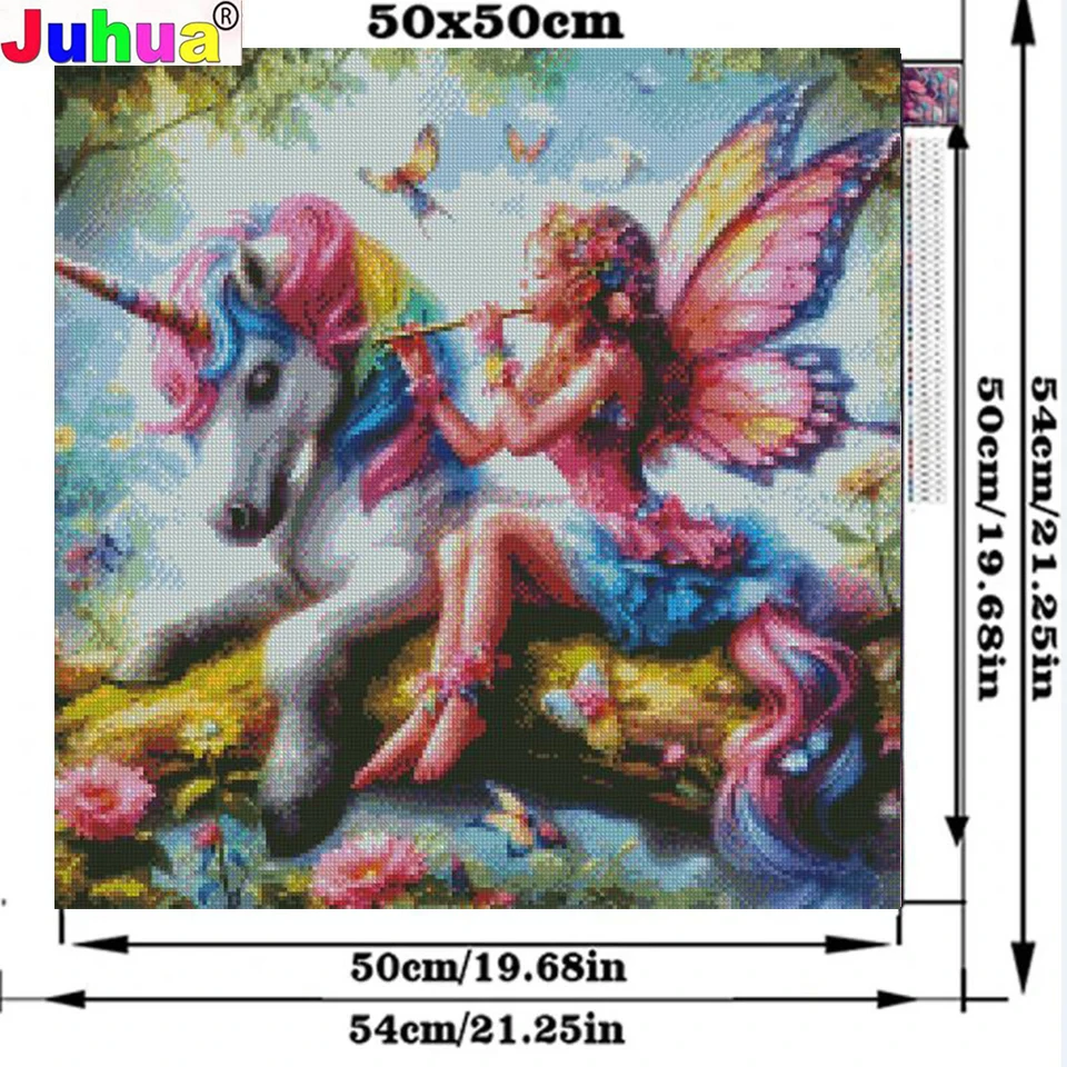 Unicorn and Angel Girl DIY diamond painting New 2025 Full Diamond Mosaic Cross Stitch Embroidery Kit Cartoon animals Home Decor