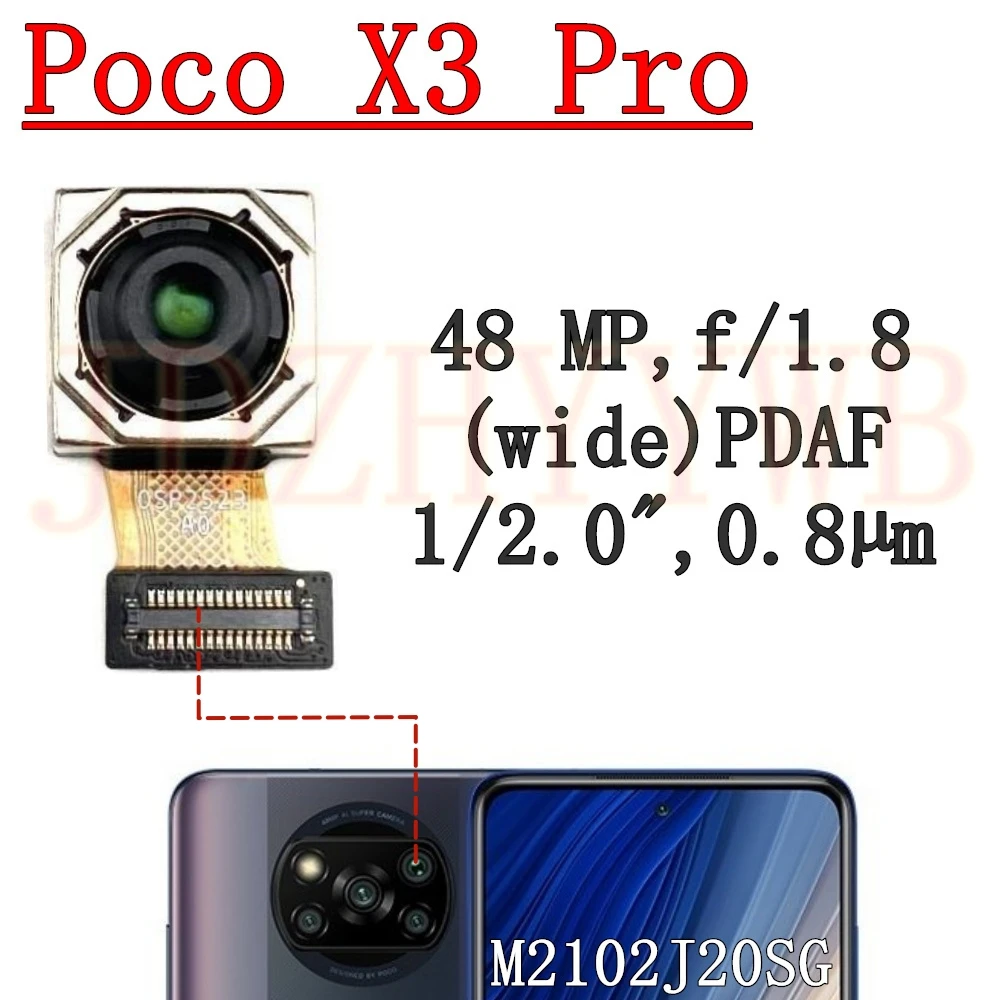 Rear Front Camera For Xiaomi Poco X3 Pro Selfie Wide Ultrawide Main Back Camera Module Replacement Poco X3pro