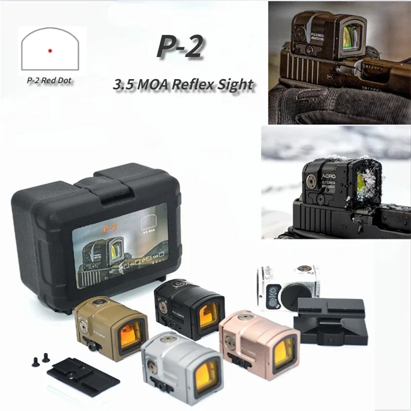 

Airsoft P-2 Red Dot Reflex Sight AC 3.5 MOA RO 1.54 Riser Mount Hunting Trijicon RMR Optics Rifle Scope For Pistol Glock 17 MOS