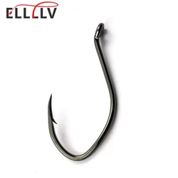 Elllv 20pcs High Carbon Steel V Shape Catfish Hook Offset Barbed Sea Bass Fishing Hook 8 6 1/0 2/0 3/0 4/0 6/0 8/0