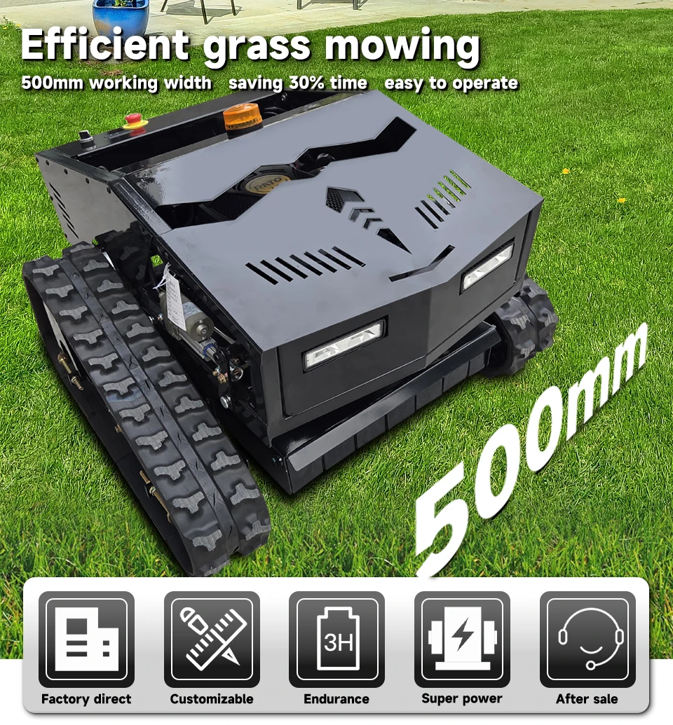 ZNW - 500B جزازة العشب عن بعد: محرك قوي، مسارات مرنة، جهاز تحكم عن بعد لصيانة العشب بدون جهد