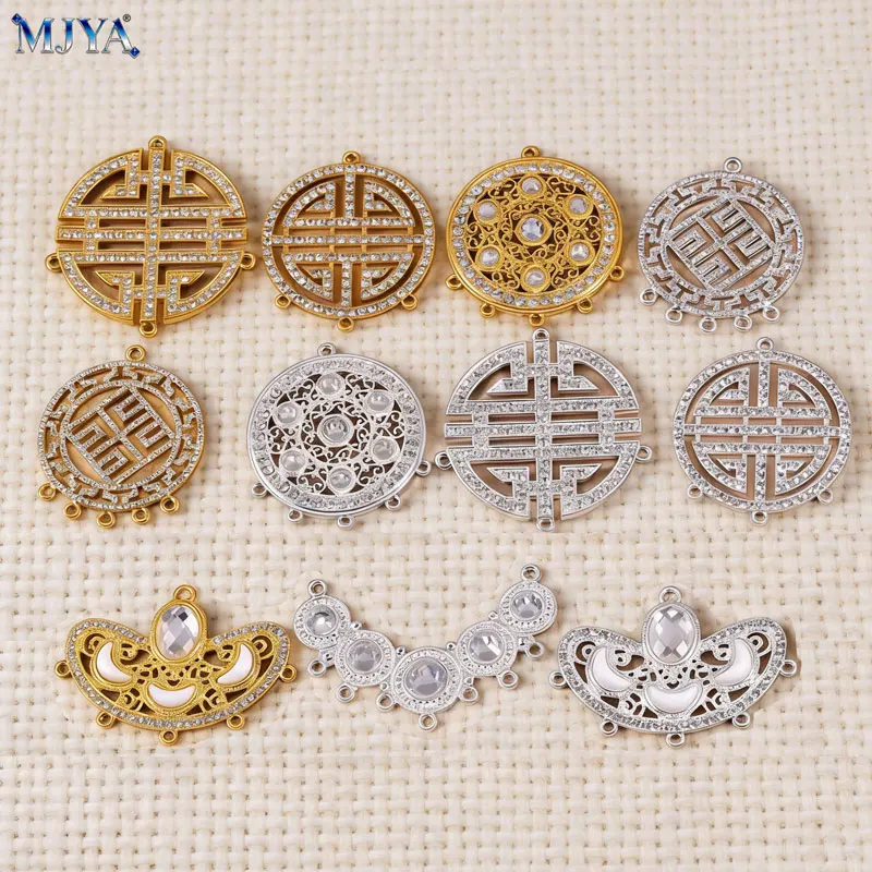 

MJYA Luxury Connectors Big Filigree Flower Pendant Fastening For DIY Pearls Tassels Necklace Jewelry Making Supplies Accessories