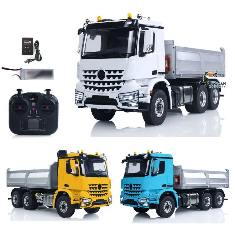 Toys 1/14 6x6 RTR Metal Chassis Hydraulic RC Dumper Truck Sound Light DIY Cabin TOUCAN Radio Control Car Model Vehicle for Boys