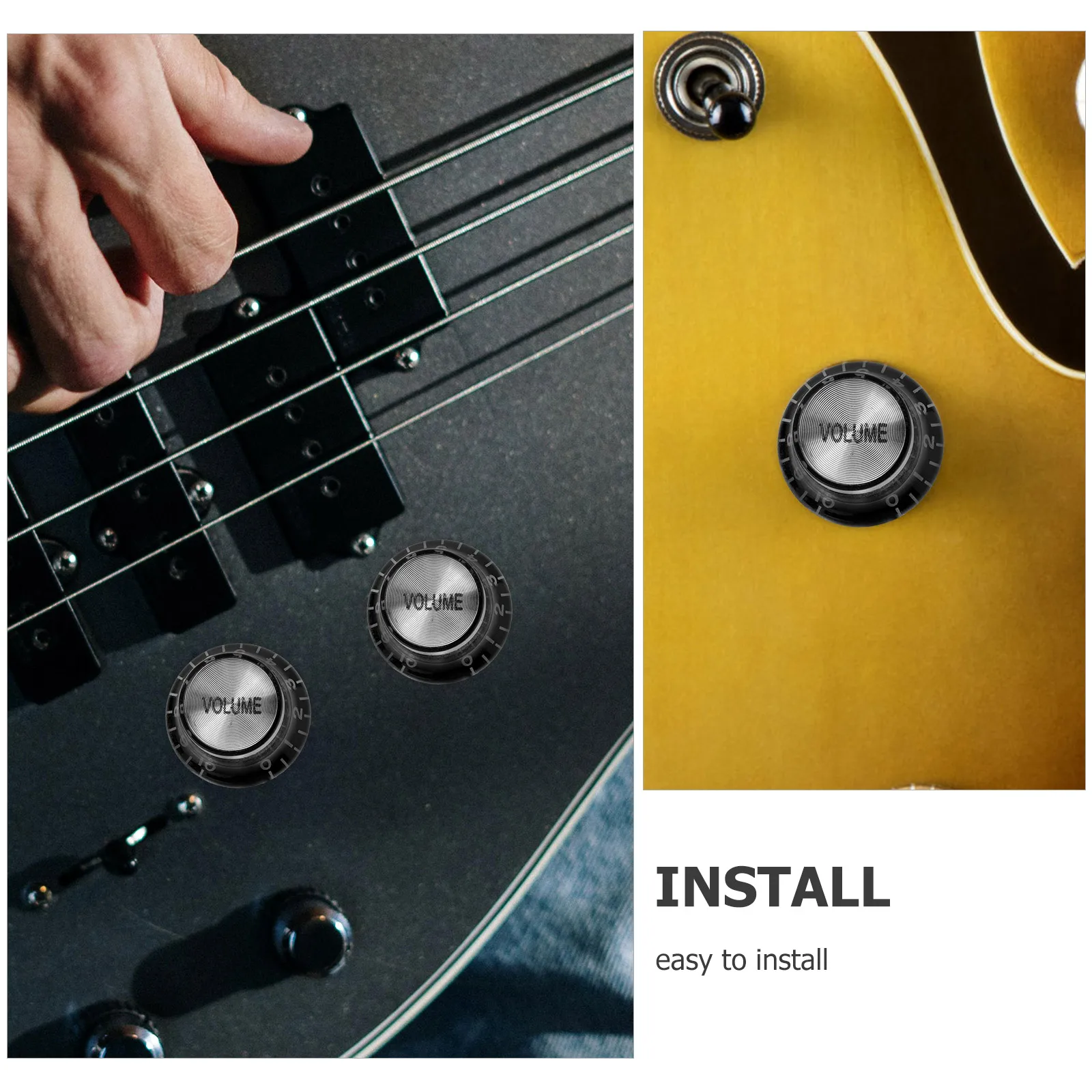 

3pcs Guitar Volume Knob Hat ABS Black Replacement Parts Electric Guitar Knobs Black Control Tone Caps Accessories