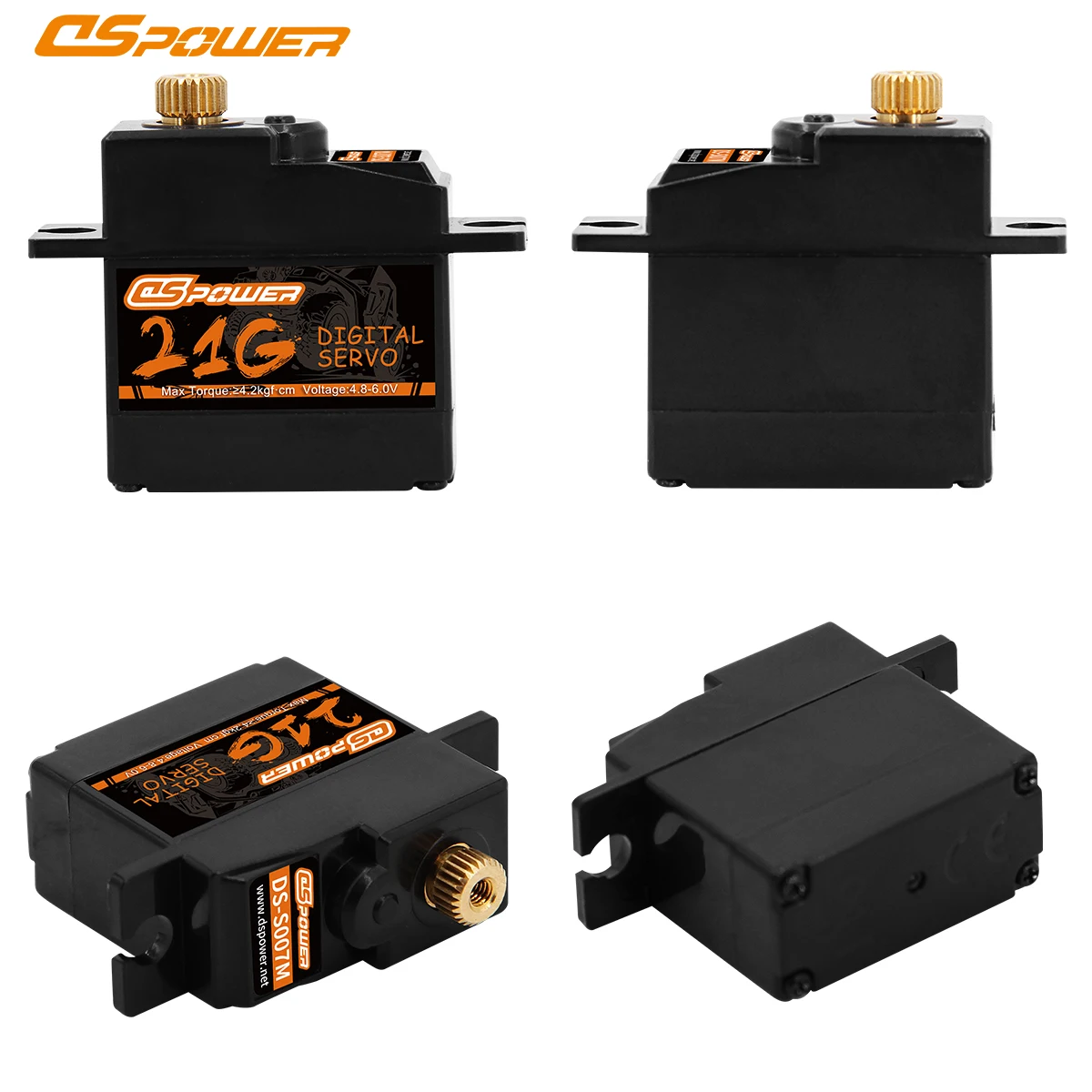 DSPOWER 21g Metal Gear Micro Digital Servo Motor 4.8~6.0V 4.2KG Torque for 1/18 1/16 Rc Cars Mjx Hyper Boat Robot Accessories