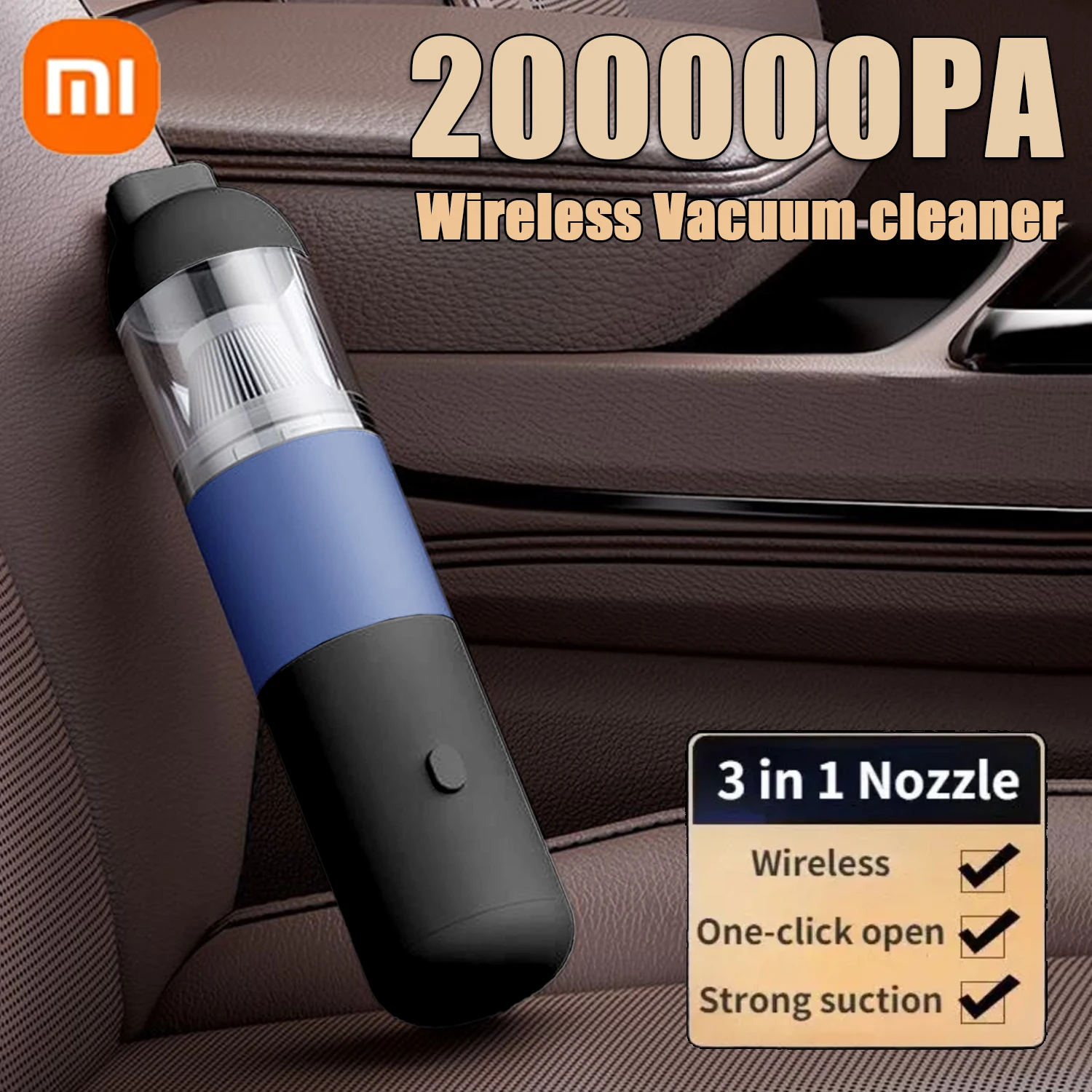 

Беспроводной автомобильный пылесос Xiaomi 20000PA 3 в 1, автомобильный пылесос, портативный ручной мини-пылесос для автомобиля, дома
