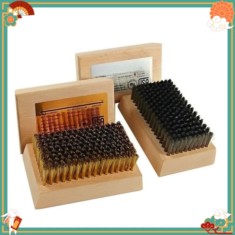 Wood Handle Steel & Copper Wire Brush, Stainless Steel Bristle, for Gravure Wallpaper Printing Anilox Roller Cleaning