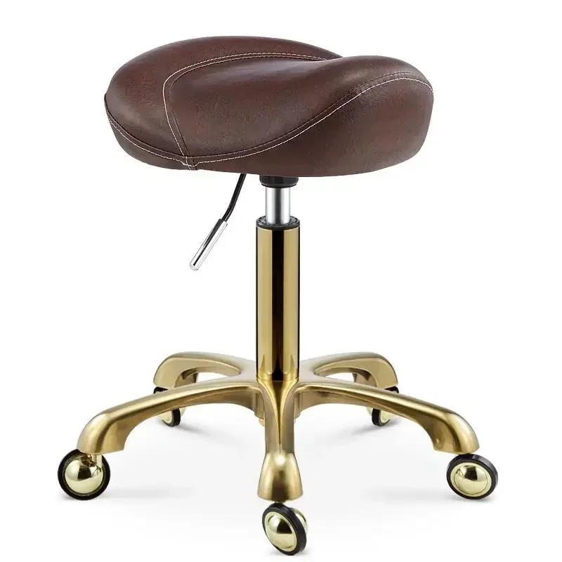Hairdressing Beauty Stool - Salon Swivel Lift Chair with Pulley, for Nail Makeup Workbench, Reclining & Adjustable Height