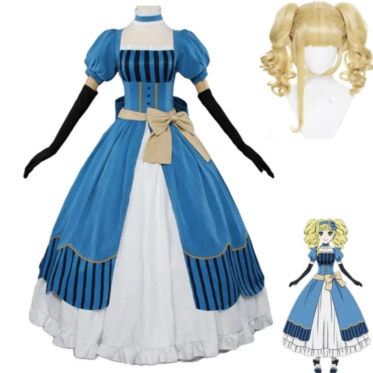 

Ainme Black Butler Kuroshitsuji Elizabeth Midford Lizzy Cosplay Costumes Women Lolita Princess Dress Halloween Carnival Costume