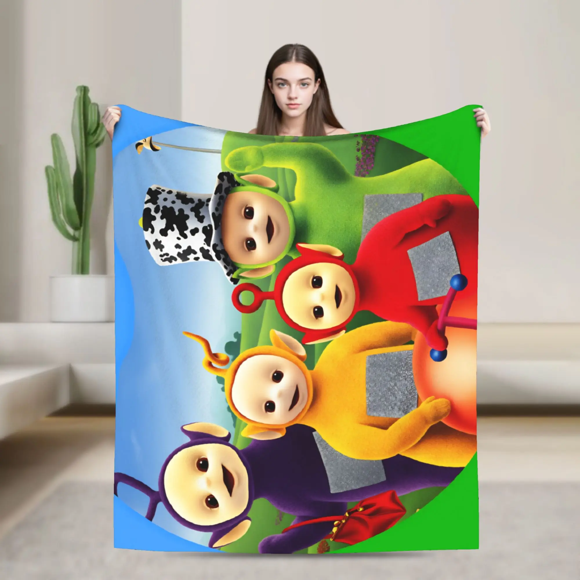 Super Warm Blanket Travel Office Childrens Cute T-Teletubbies Throw Blanket  Bedspread For Couch Bed Street Trend Sofa Bed Cover