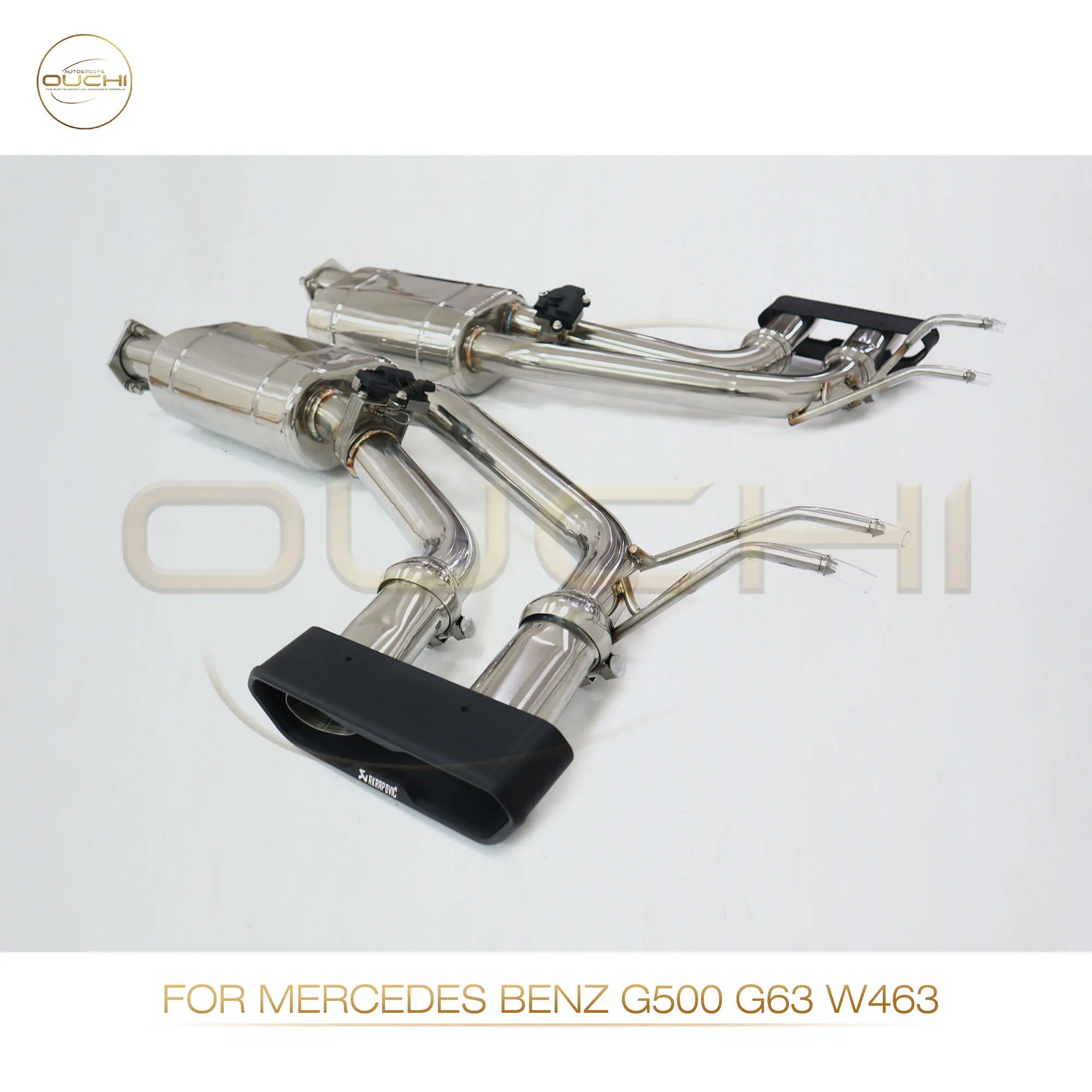 Stainless Steel Mid-Pipe and Catback Exhaust with AK Square Tips for Mercedes-Benz G500 G63 W463 Valve Controlled Exhaust System