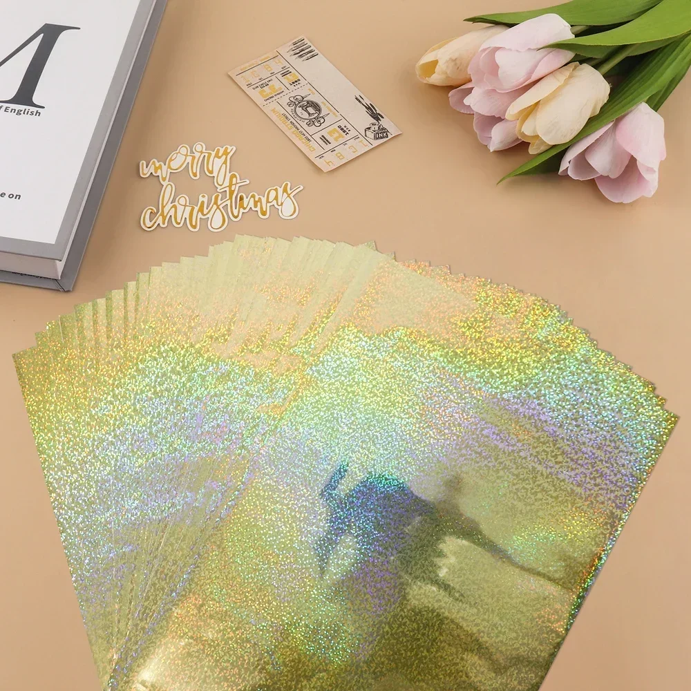 50pcs/pack 20x29cm Toner Hot Stamping Foil Paper A4 Toner Reactive Foil Foil By Laser Printer and Laminator For DIY Crafts Paper