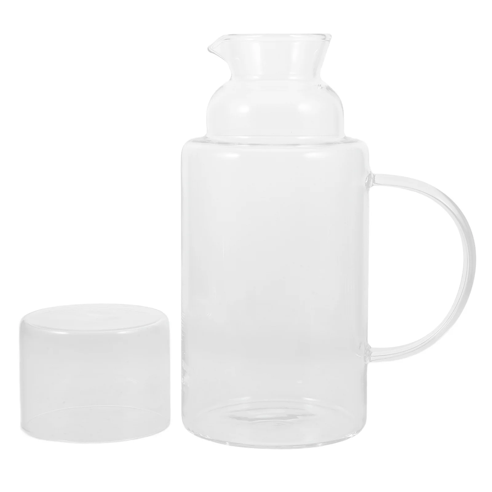1 conjunto de jarro de vidro resistente ao calor, grande capacidade, design elegante, jarro de água fria, chá, suco, bebidas, recipiente de água transparente