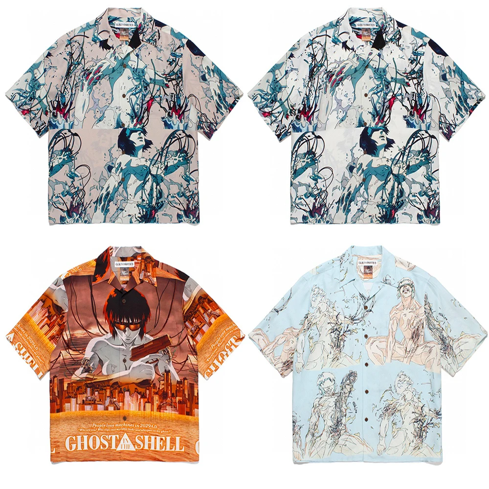 

Мужская футболка Life Wao Maria с кубинским воротником и гавайским принтом, летняя, свободного кроя, молодежная, модная, не требует глажки.