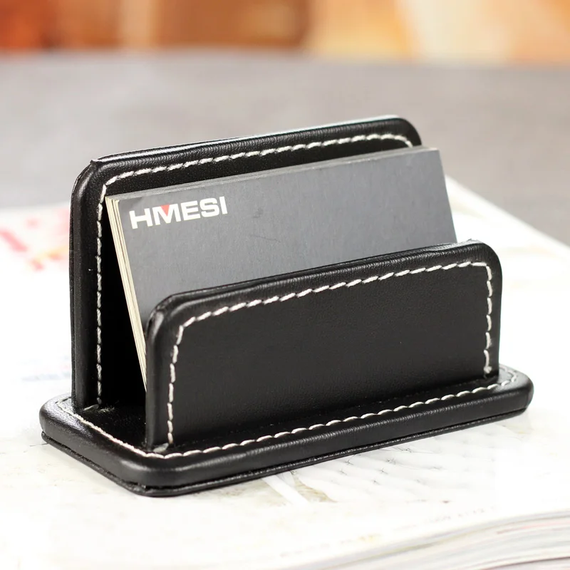 horizontal casual name card note holder case box organizer office desk stationery organization black