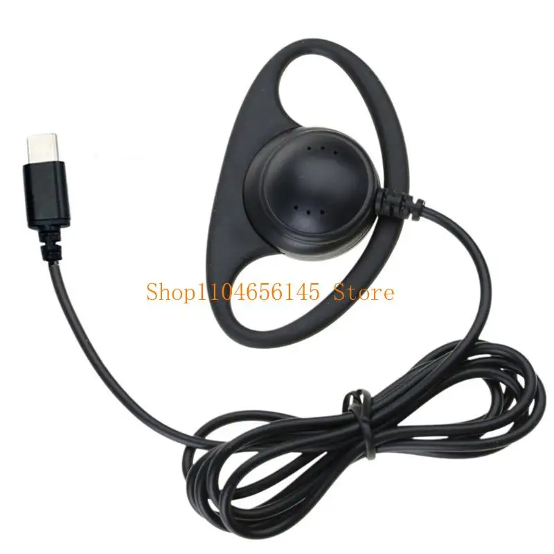 USB C/3,5mm Einseitige Mono Kopfhörer Mono Schnurgebundene Headsets Einseitige Ohrhörer Kopfhörer Für Handy MP3 MP4 Player – Detail 5