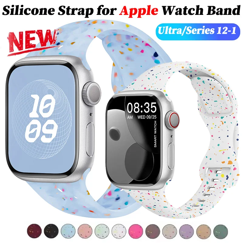 Sports Silicone Strap for Apple Watch Band Ultra 4 49mm 46 42mm 45mm 44 38 41mm Bracelet for IWatch Series 12 11 10 9 8 7 6 SE 3