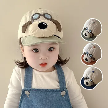 New Baby boy Girl Fisherman Hat Spring Summer Kids Cap Cute Color Dog Pilot Sun Sunscreen Basin Caps Beach Children's Bucket Hat