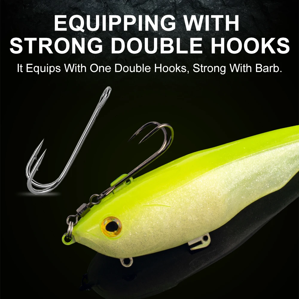 المملكة تسونامي الطعم الناعم 170 مللي متر 55 جرام غرق المواد البلاستيكية مع هوك مزدوج الاصطناعي T-الذيل لينة إغراء ل بايك باس سويمبيتس #5