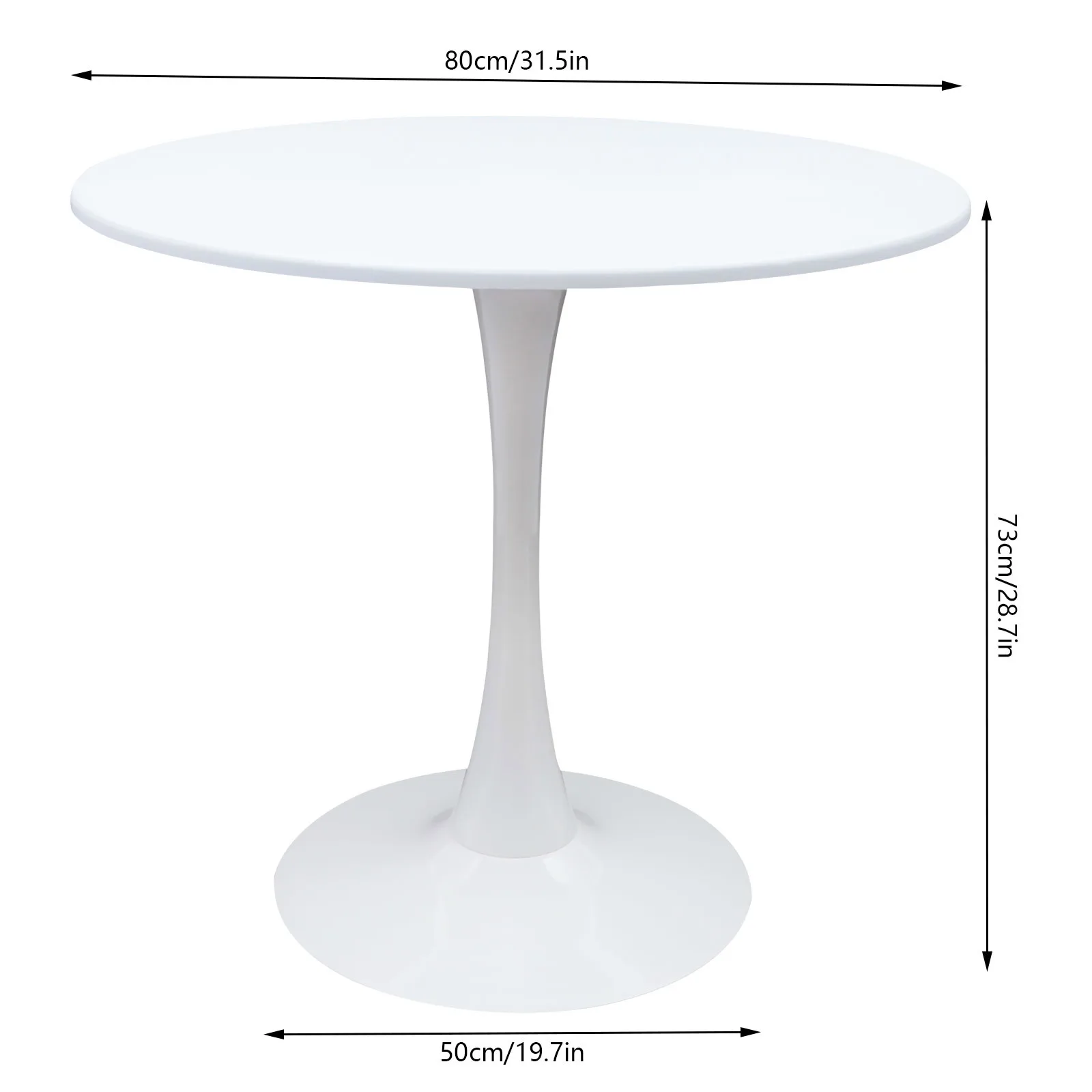 LOYALHEARTDY Round Dining Table Modern Coffee Table Mid-Century Leisure Table for Home Cafe Dessert Storage White