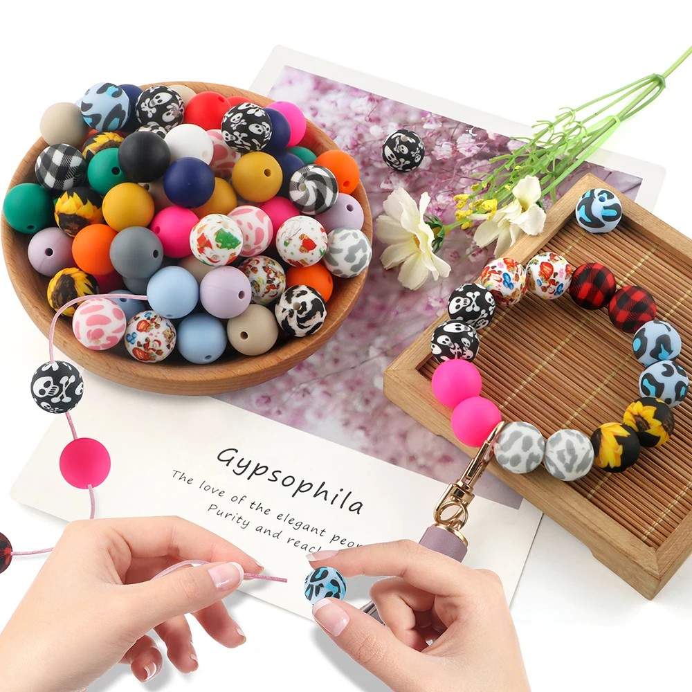 35Pcs/Bag New Acrylic Beads Loose Bead For Jewelry Making DIY Keychain Pen Bracelet Necklace Handmade  Accessories