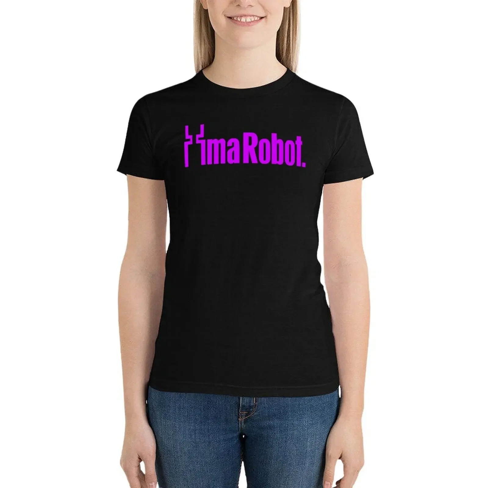 Ima Robot T-Shirt plus size tops tops Female clothing cute tops Woman clothes