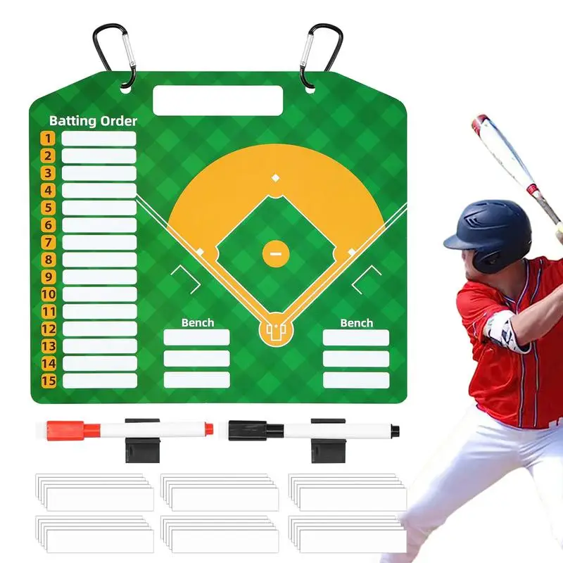 

Baseball Board Double-Sided Coaches Whiteboard Double-Sided Softball Clipboard With 2 Marker For Coaches Hockey Football