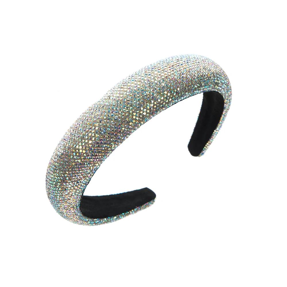 Korean Fashion New L Rhinestone Headband Simple and Elegant Rainbow Mesh Red Headband with High Quality Crystal Headband