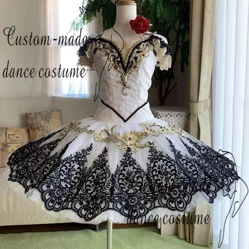 Customized ballet skirt tutu international performance competition uniform 11 layers black purple micro pendant style