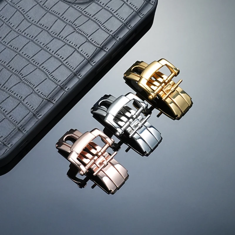 High Quality 18mm 304L Stainless Steel Folding Buckle For Patek Strap Philippe Leather Rubber Watchband Nautilus watch Clasp