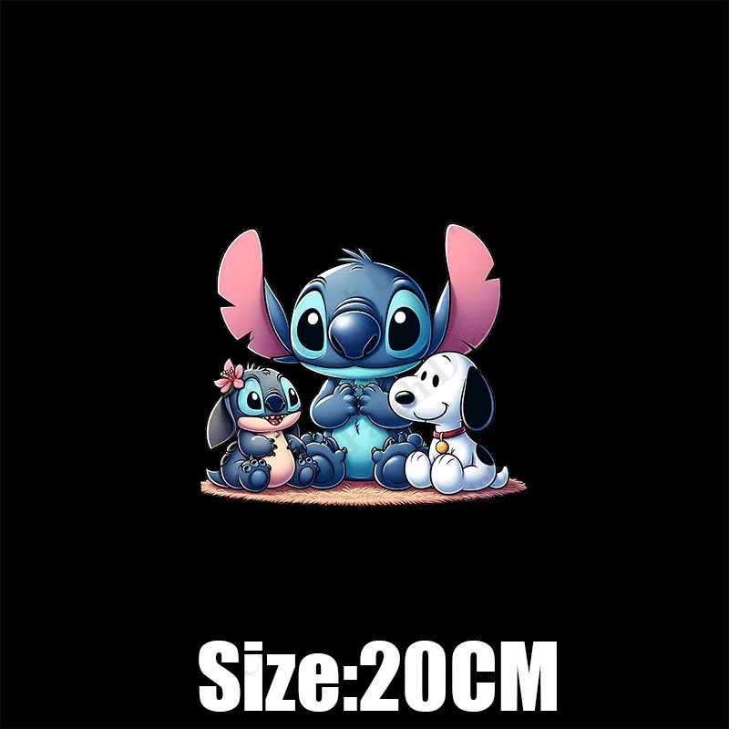 Parche de Lilo & Stitch de dibujos animados para ropa, camiseta DIY para niños, sudaderas con capucha, ropa lavable, Parche de transferencia de