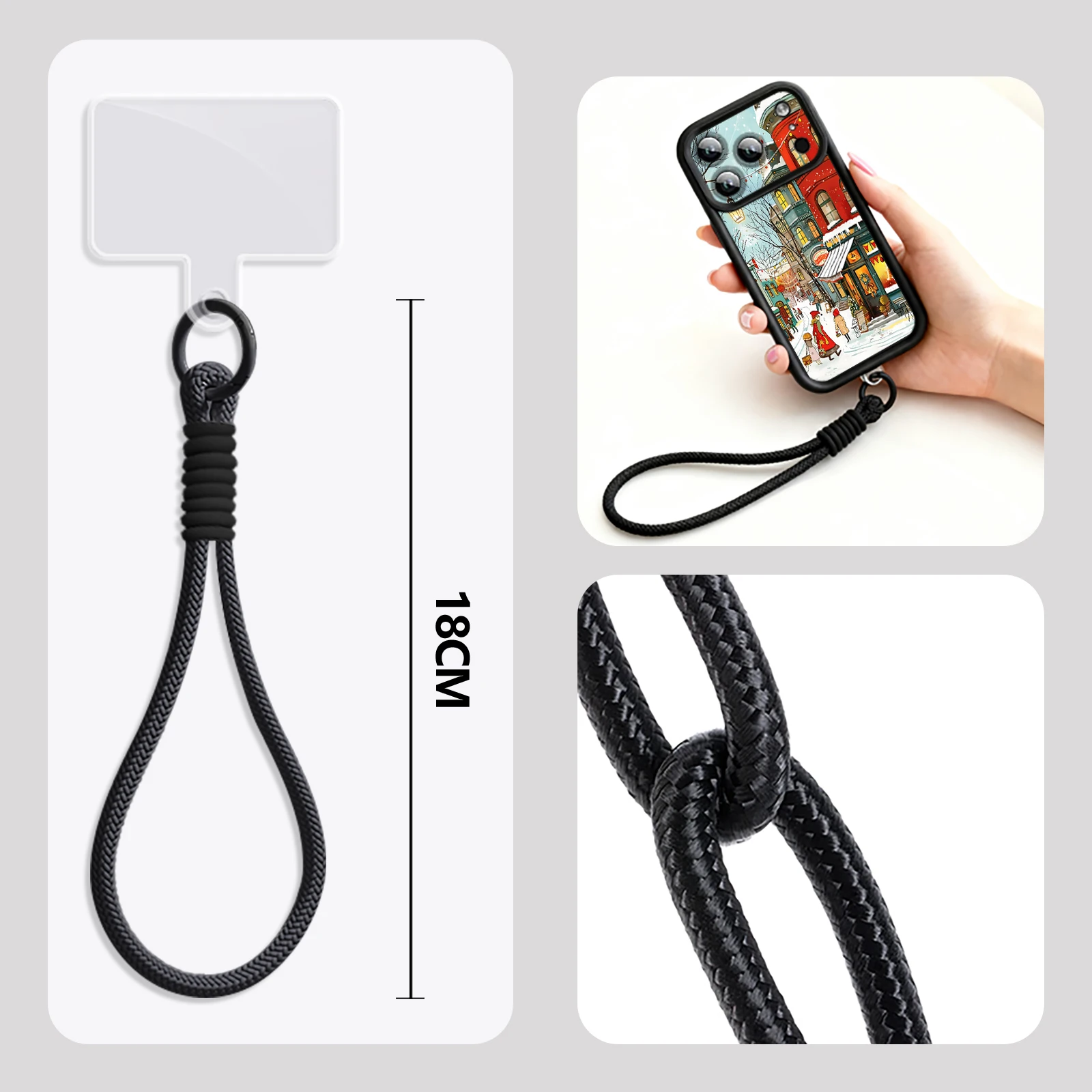 لينة الحبل قضية الهاتف آيفون 17 برو ماكس الهواء 16E 16 14 15 برو 12 13 برو ماكس الشتاء الثلوج مشهد مطبوعة شريط للرسغ غطاء #6